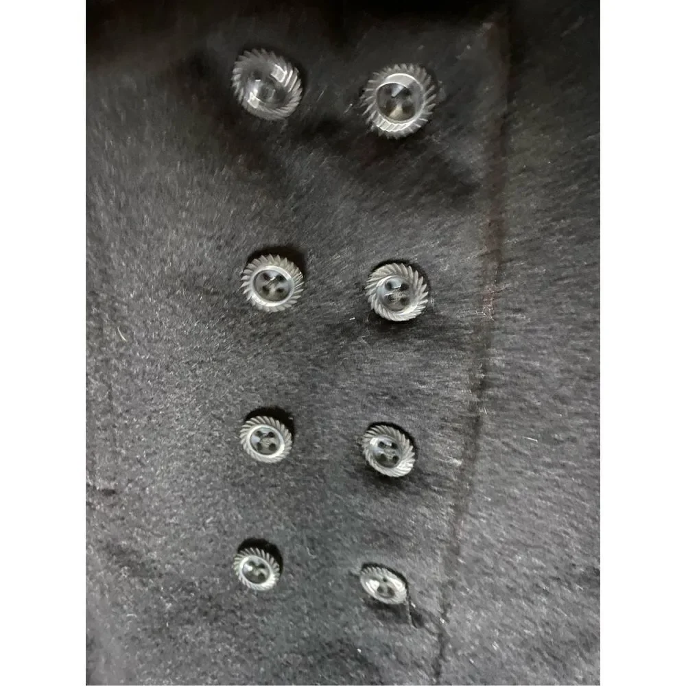 Gymboree baby girl, black wool blend pea coat size 12/18 months ￼